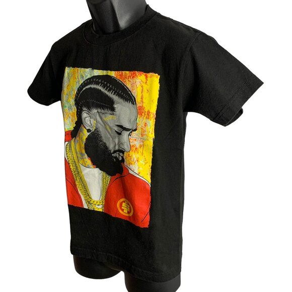 Nipsey Hussle Crewneck T Shirt S Black Graphic Short Sleeve Hip Hop Rapper NEW - Picture 3 of 6